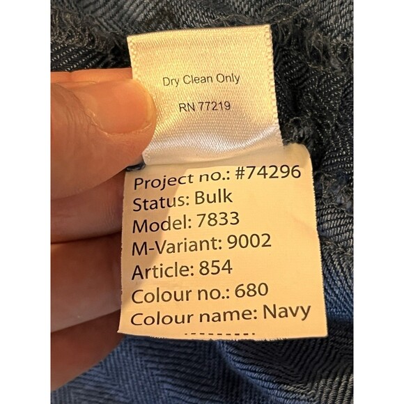 NWT JOSEPH ABBOUD Military Jacket HERRINGBONE Men XL Blue LINEN Zip Button - Picture 9 of 16